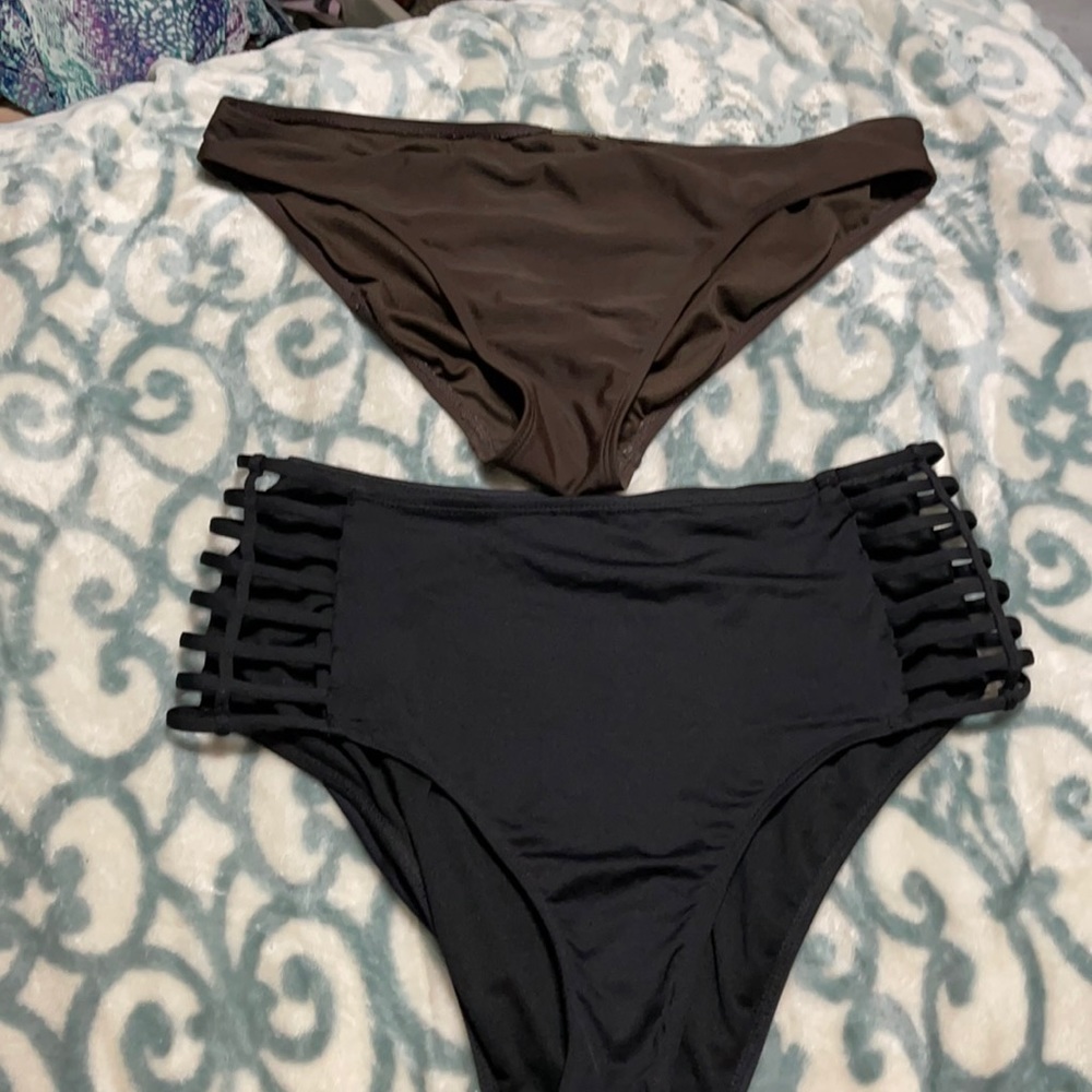 2 pair bathing suit bottoms.